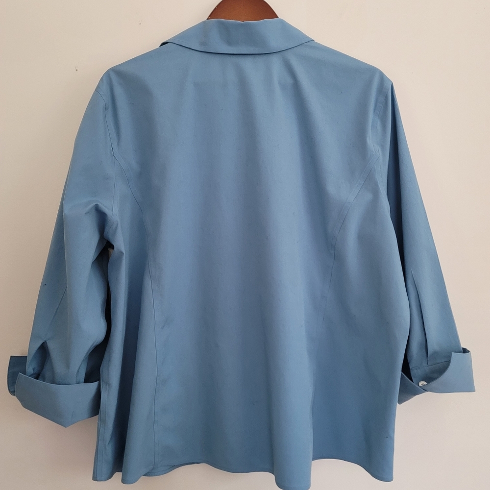 Talbots Blue Button-Up Blouse - Picture 4 of 9